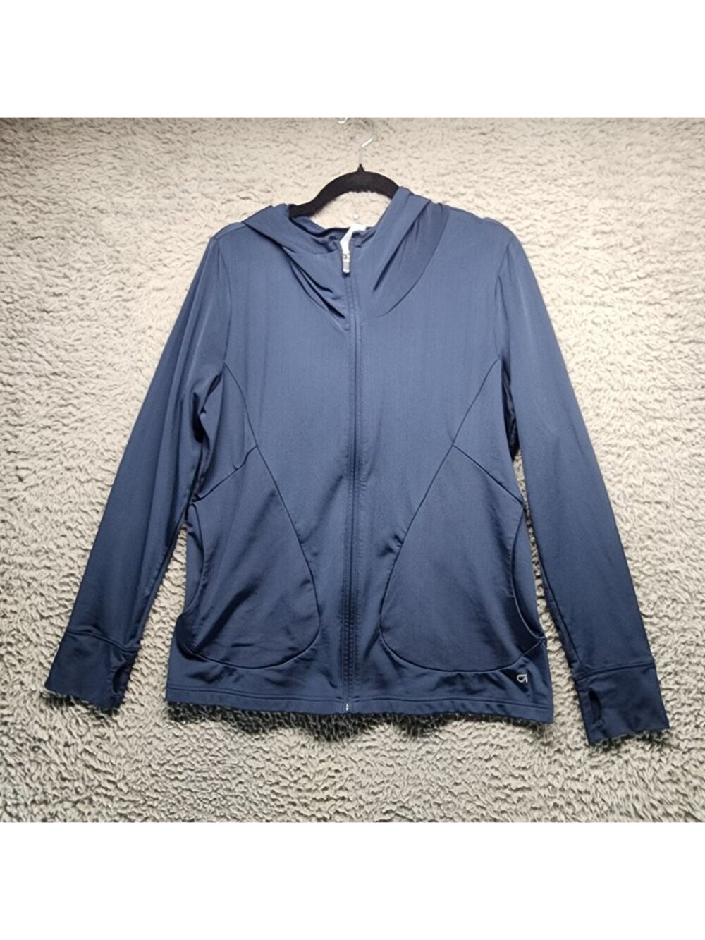 Gap Jacket Womens XL Navy Blue Body Fit Full Zip-Up Stretch Hoodie Jacket